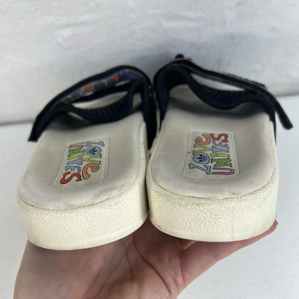 Adidas Men's 7 Adilette 2.0 Pride Slides Love Unites GW2411 Sandals Slip On‎